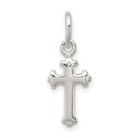Sterling Silver Polished Cross Charm view 1