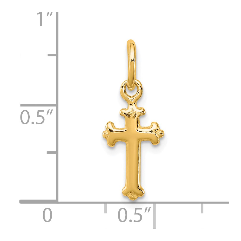 Sterling Silver Gold-tone Polished Small Cross Pendant (QC8149GP)