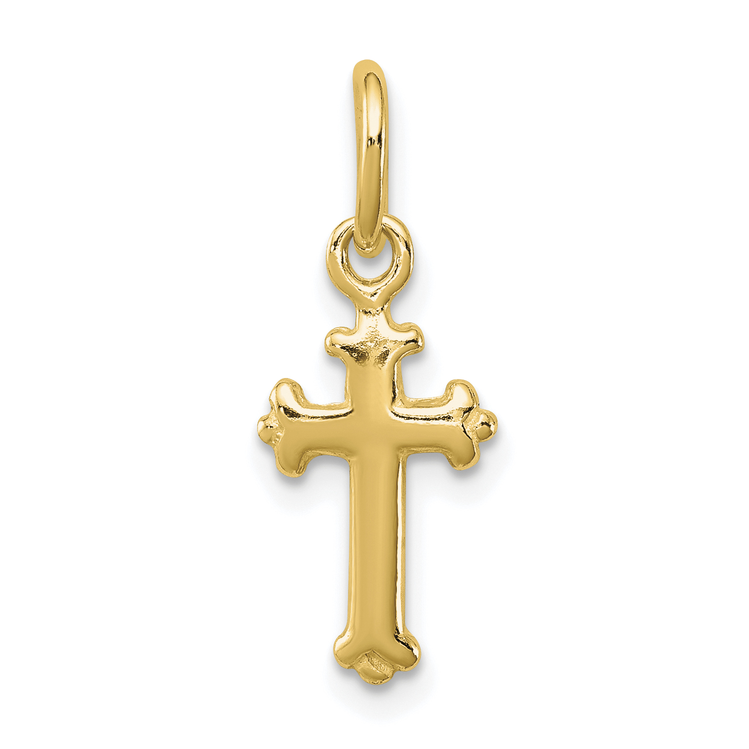 Sterling Silver Gold-tone Polished Small Cross Pendant (QC8149GP)