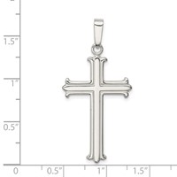 Sterling Silver Polished Fleur De Lis Cross Pendant view 3