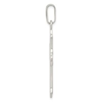 Sterling Silver Polished Textured Cross Pendant view 2