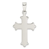 Sterling Silver Polished Textured Cross Pendant view 3
