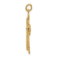 Sterling Silver Platinum-plated & Gold-tone Cross Pendant view 2