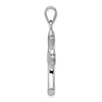Sterling Silver Rhodium-plated Polished Cross Pendant view 2