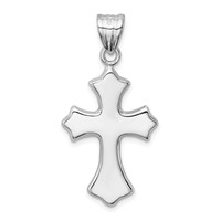 Sterling Silver Rhodium-plated Polished Cross Pendant view 3