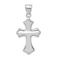Sterling Silver Rhodium-plated Polished Cross Pendant view 1