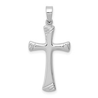 Sterling Silver Rhodium-plated Cross Pendant view 1