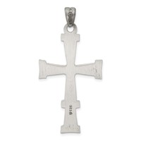 Sterling Silver Antiqued, Polished and Brushed Latin Cross Pendant view 4