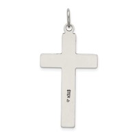 Sterling Silver Antiqued & Satin Cross Pendant view 4