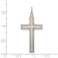 Sterling Silver Antiqued & Satin Cross Pendant view 3