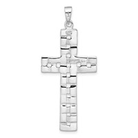 Sterling Silver Polished Woven Cross Pendant view 4