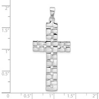 Sterling Silver Polished Woven Cross Pendant view 3