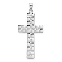 Sterling Silver Polished Woven Cross Pendant view 1