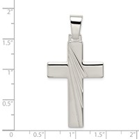 Sterling Silver Polished Cross Pendant view 3
