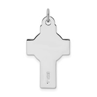 Sterling Silver Platinum-plated & Black Platinum Design Cross Pendant view 3