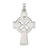 Sterling Silver Polished and Antiqued Celtic Cross Pendant view 4