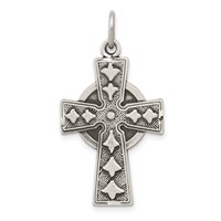 Sterling Silver Antiqued Irish Cross Pendant view 1