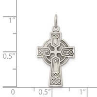 Sterling Silver Antiqued Small Celtic Cross Pendant view 3