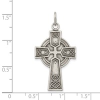Sterling Silver Antiqued Irish Cross Pendant view 3