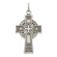 Sterling Silver Antiqued Irish Cross Pendant view 1