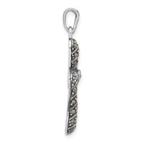 Sterling Silver Antiqued Marcasite Cross Pendant view 2