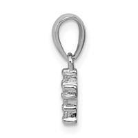 Sterling Silver Rhodium-plated Polished CZ Cross Pendant view 2