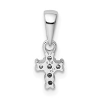 Sterling Silver Rhodium-plated Polished CZ Cross Pendant view 3