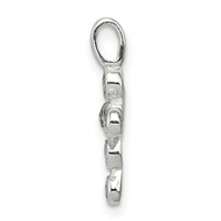 Sterling Silver Polished Cross CZ Charm view 2