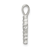 Sterling Silver Polished CZ Cross Pendant view 2