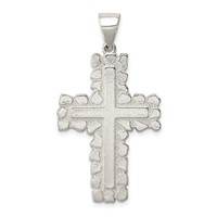 Sterling Silver Polished Outlined Cross Pendant view 1