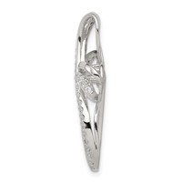 Sterling Silver Rhodium-plated Polished CZ Cross Chain Slide view 2