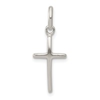 Sterling Silver Polished Cross Charm view 1