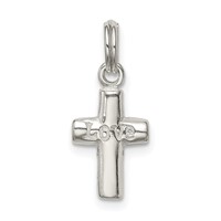 Sterling Silver Polished Love Cross Charm view 4