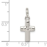 Sterling Silver Polished Love Cross Charm view 3