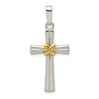Sterling Silver & Gold-plated Polished Latin Cross Pendant view 1