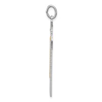 Sterling Silver Platinum-plated & Gold-tone Rosary on Cross Pendant view 2