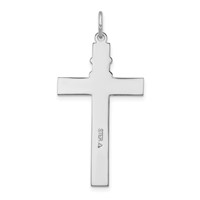 Sterling Silver Platinum-plated & Gold-tone Rosary on Cross Pendant view 3