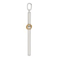 Sterling Silver Polished W Gold-plated Rope Crucifix Pendant view 2