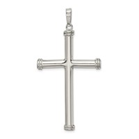 Sterling Silver Polished Hollow Cross Pendant view 4