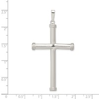 Sterling Silver Polished Hollow Cross Pendant view 3