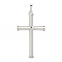 Sterling Silver Polished Hollow Cross Pendant view 1