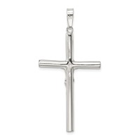 Sterling Silver Polished Hollow Crucifix Pendant view 4