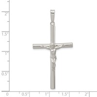 Sterling Silver Polished Hollow Crucifix Pendant view 3