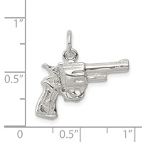 Sterling Silver Revolver Charm view 3