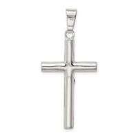 Sterling Silver Polished Hollow Crucifix Cross Pendant view 4