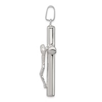 Sterling Silver Polished Hollow Crucifix Cross Pendant view 2