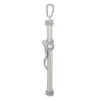 Sterling Silver Polished Textured Hollow Crucifix Pendant view 2