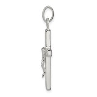 Sterling Silver Polished Crucifix Cross Pendant view 2