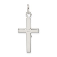 Sterling Silver Polished Crucifix Cross Pendant view 4