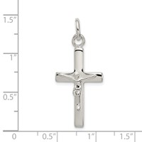 Sterling Silver Polished Crucifix Cross Pendant view 3